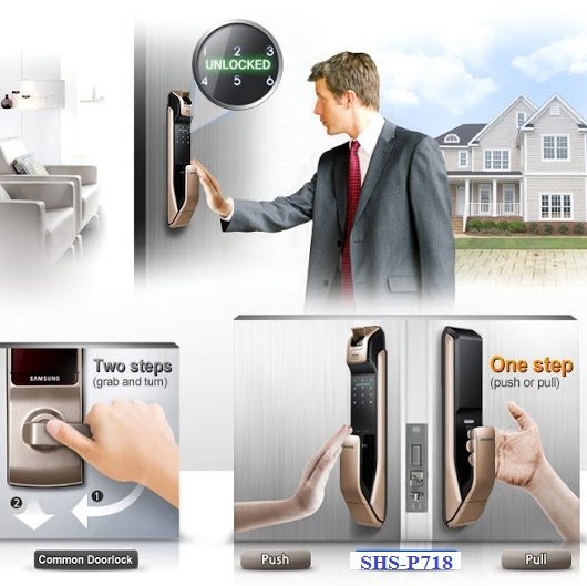 Khoa cửa Samsung 718 mua ở đâu uy tín - chính hãng